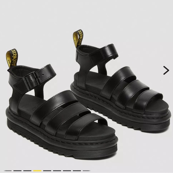 Dr. Martens Shoes - Dr. Martins Blair black chunky leather sandals 7